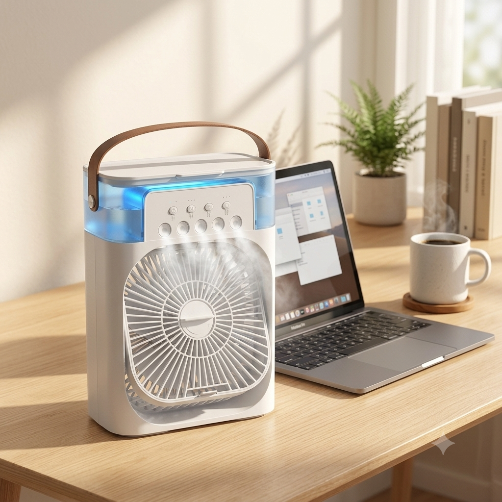BRISA – 3-in-1 Ventilator, Mini-Luftkühler & LED-Nachtlicht