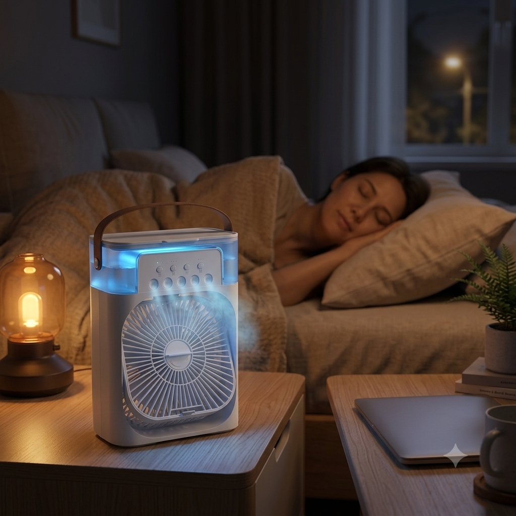 BRISA – 3-in-1 Ventilator, Mini-Luftkühler & LED-Nachtlicht