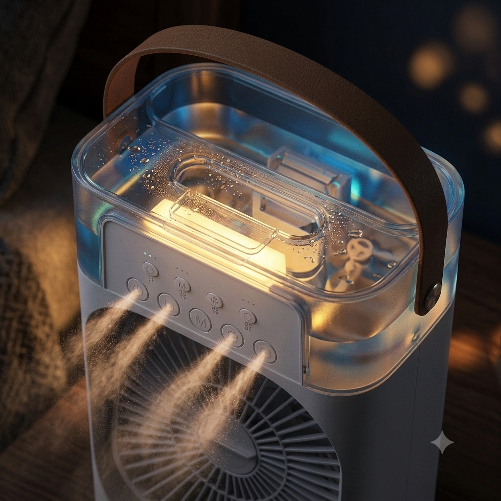 BRISA – 3-in-1 Ventilator, Mini-Luftkühler & LED-Nachtlicht