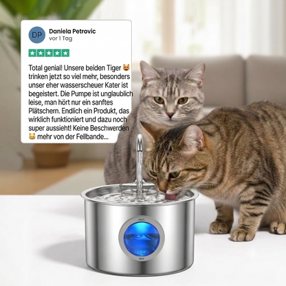 BRISA® Katzenbrunnen + 2 Monatsvorrat Filter